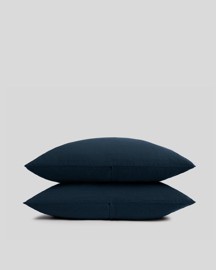 Linen Pillowcase Set (Ink)
